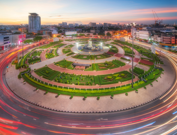 Rotonda de una gran ciudad