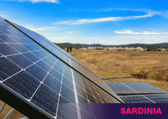 Photovoltaic in rural landscape in Sardinia 