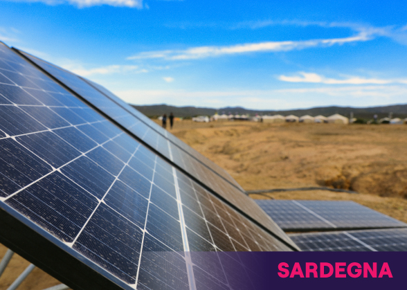 Fotovoltaico in paesaggio rurale in Sardegna
